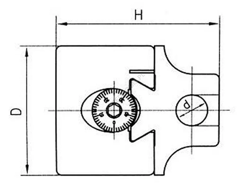 Rysunek techniczny: Głowica wytaczarska mikrometryczna GWZ-050
